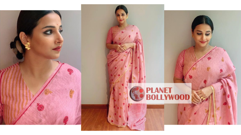 Vidya Balan picks up a pretty pink saree for Shakuntala Devi Movie Promotions!