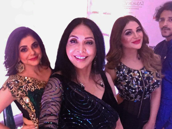 Abhinav Shekhar, Shanya Kapur, Aruna Sharma and Ashwini Aher walk the ramp for Celebrity Designer Archana Kochhar at Bombay Times Fashion Week